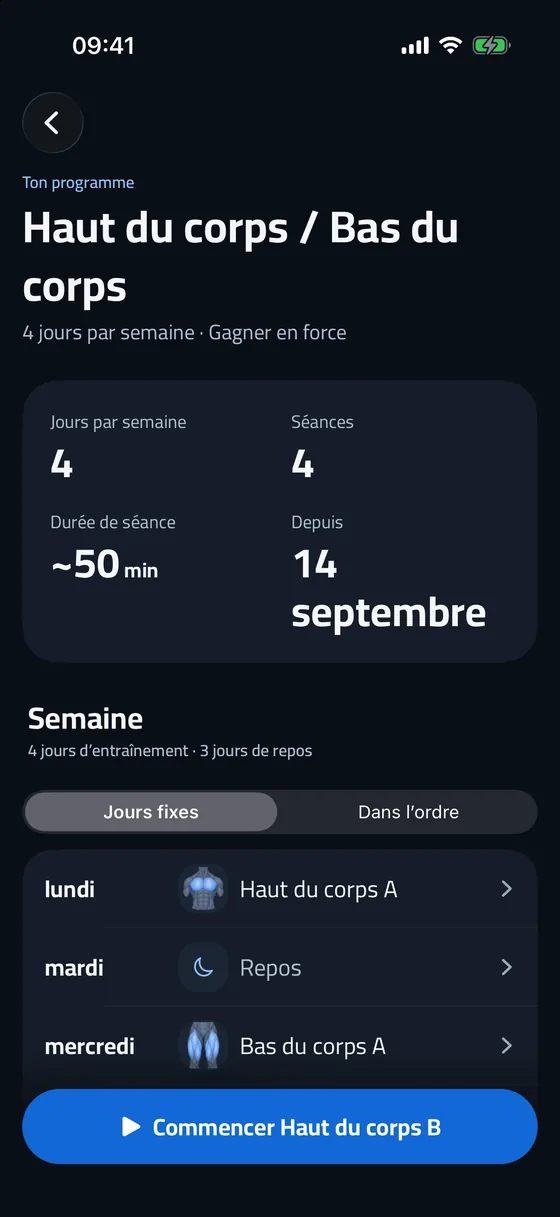 Programme hebdomadaire