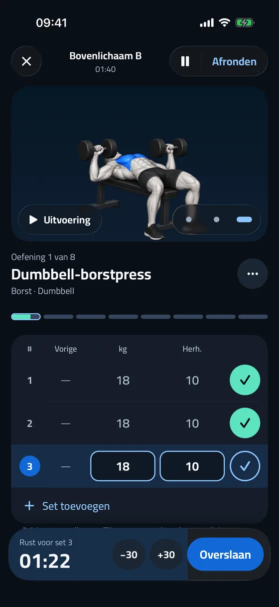 Rusttimer tussen sets